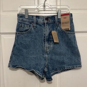 Levi's High Waist Blue Denim Shorts